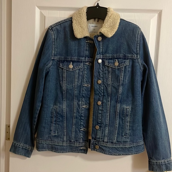 Old Navy Denim Sherpa Denim Jacket. - Picture 1 of 9